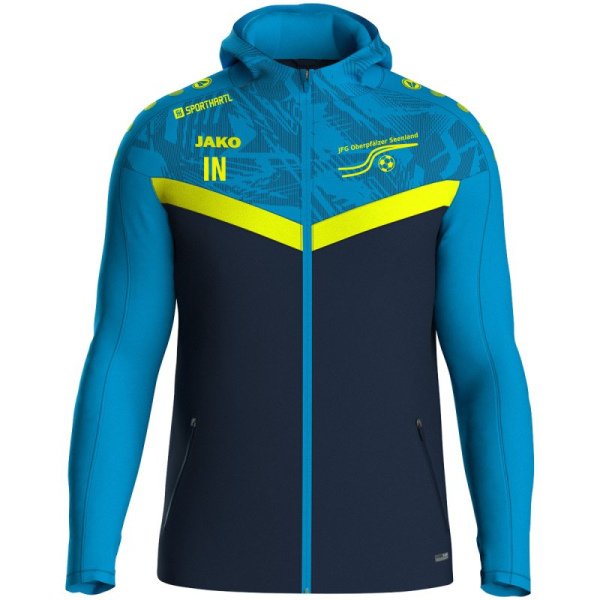 JFG Oberpfälzer Seenland Jako Kapuzenjacke  marine/JAKO blau/neongelb Gr. 152