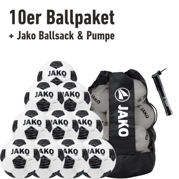 Jako 10er Ballpaket Trainingsball Animal Gr. 5 inkl. Ballsack und Ballpumpe