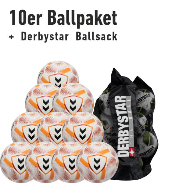 Hummel 10er Ballpaket Trainingsball AEROFLY LIGHT 290 Gr. 4  inkl. Ballsack