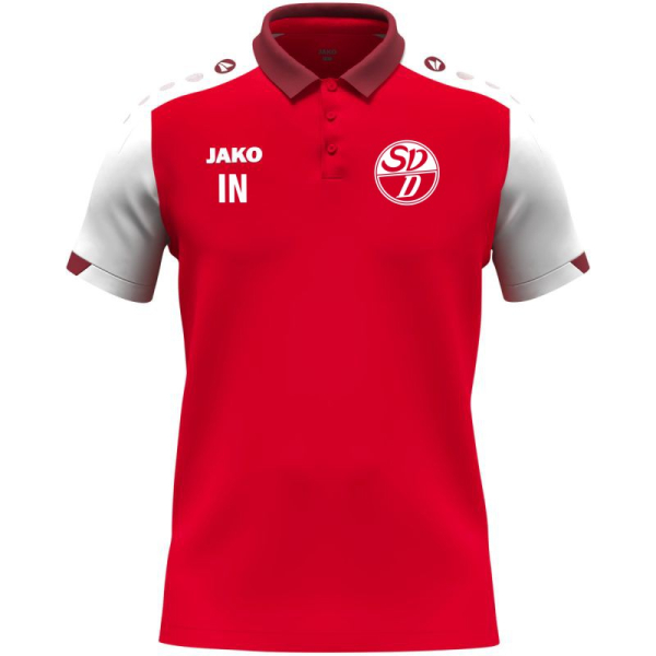 SV Donaustauf Jako Polo rot/weiß/dunkelrot Gr. L