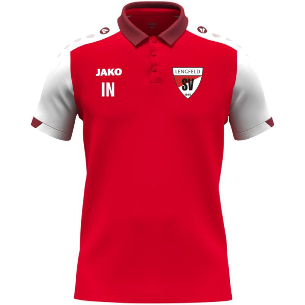SV Lengfeld Jako Polo rot/weiß/dunkelrot Gr. M