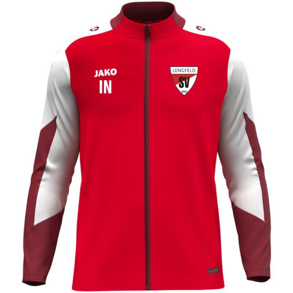 SV Lengfeld Jako Polyesterjacke rot/weiß/dunkelrot Gr. M
